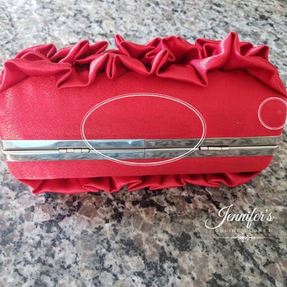 3/$30 Expressions NYC Red Evening Clutch - Picture 7 of 9